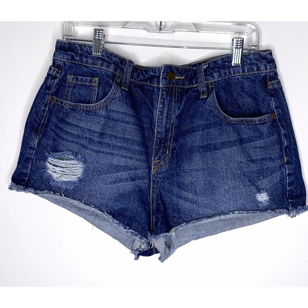 Mossimo High Rise Short Shorts Distressed 14 ~